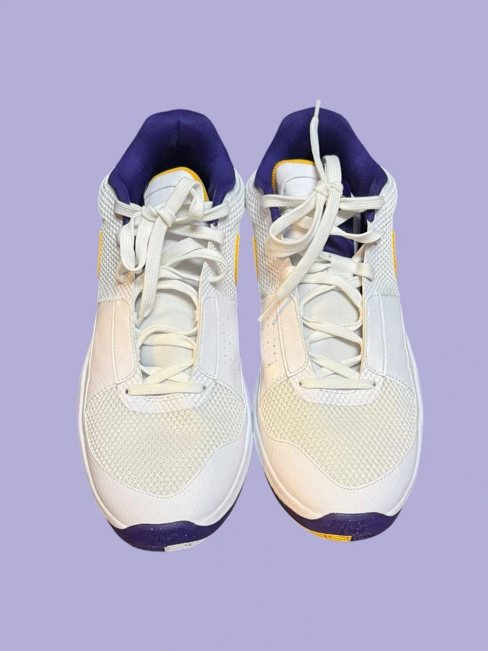 Nike Ja Morant 1 LSU Basketball PE Player Exclusive White Purple Gold Shoes 14